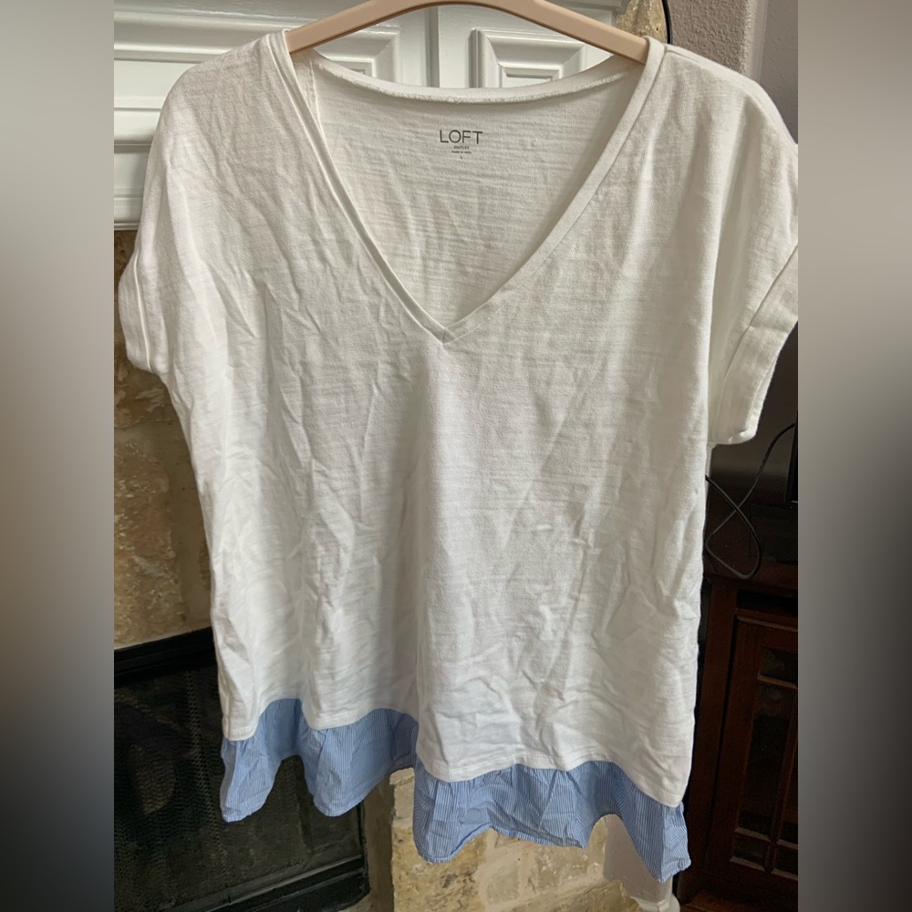 White V-Neck Top